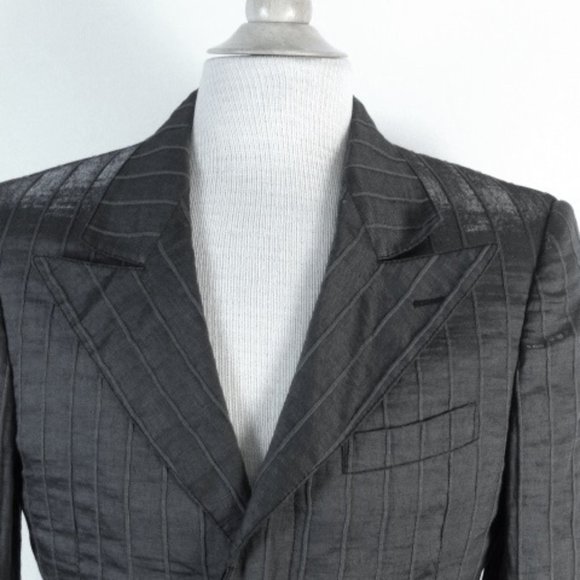 GIORGIO ARMANI black label ITALY linen metallic blazer Italy i46 38 - Picture 4 of 6